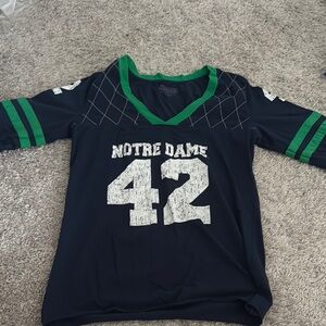 Notre Dame 42 Navy and Green Jersey